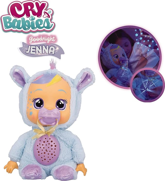Cry Babies Goodnight Jenna β 12" Baby Doll with Lullabies & Starry Night Projection - Image 5