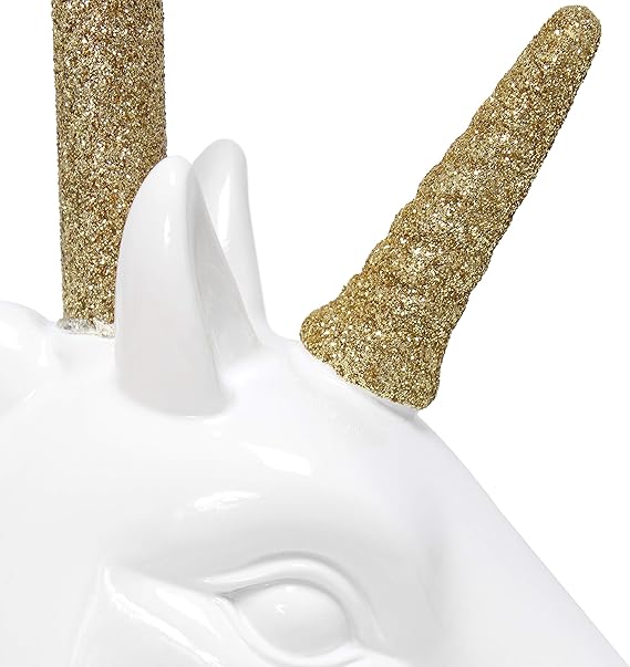 Simple Designs Glitter Unicorn Table Lamp β Gold & Matte White - Image 5