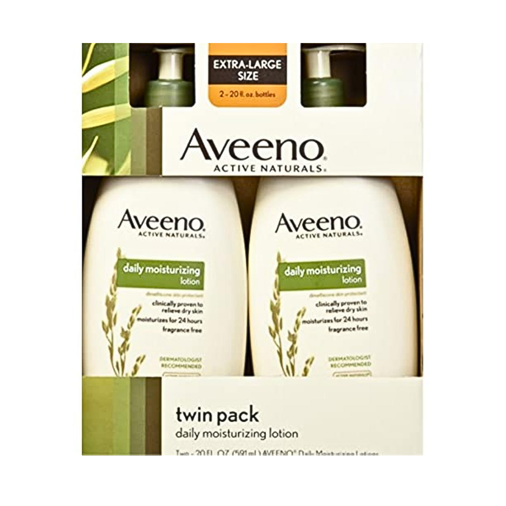 Aveeno Active Naturals Daily Moisturizing Lotion, New 2 Pack Of 20 Fl Ounce Pump