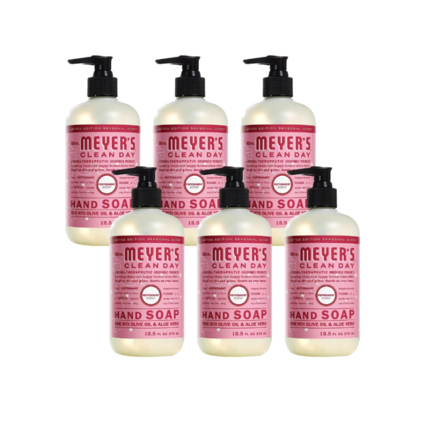 Mrs. Meyer's Liquid Hand Soap Peppermint, Pack of 6