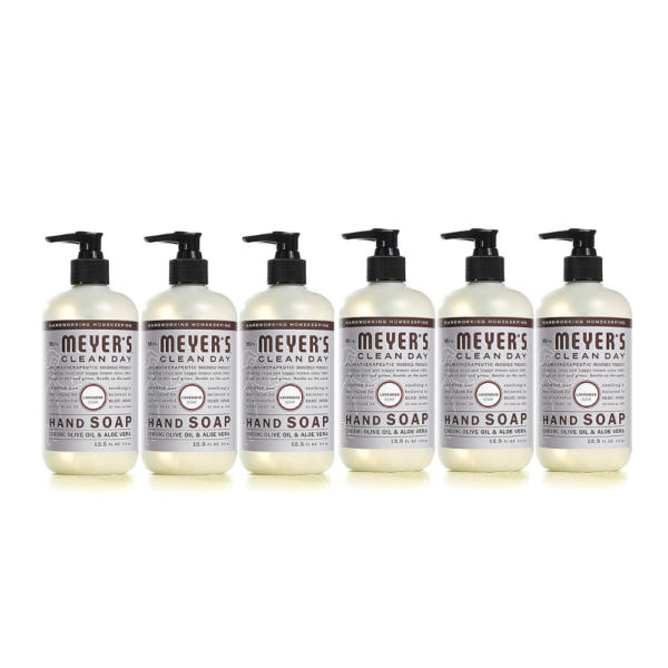 MRS. MEYER'S CLEAN DAY Liquid Hand Soap, Lavender Scent, Pack of 6