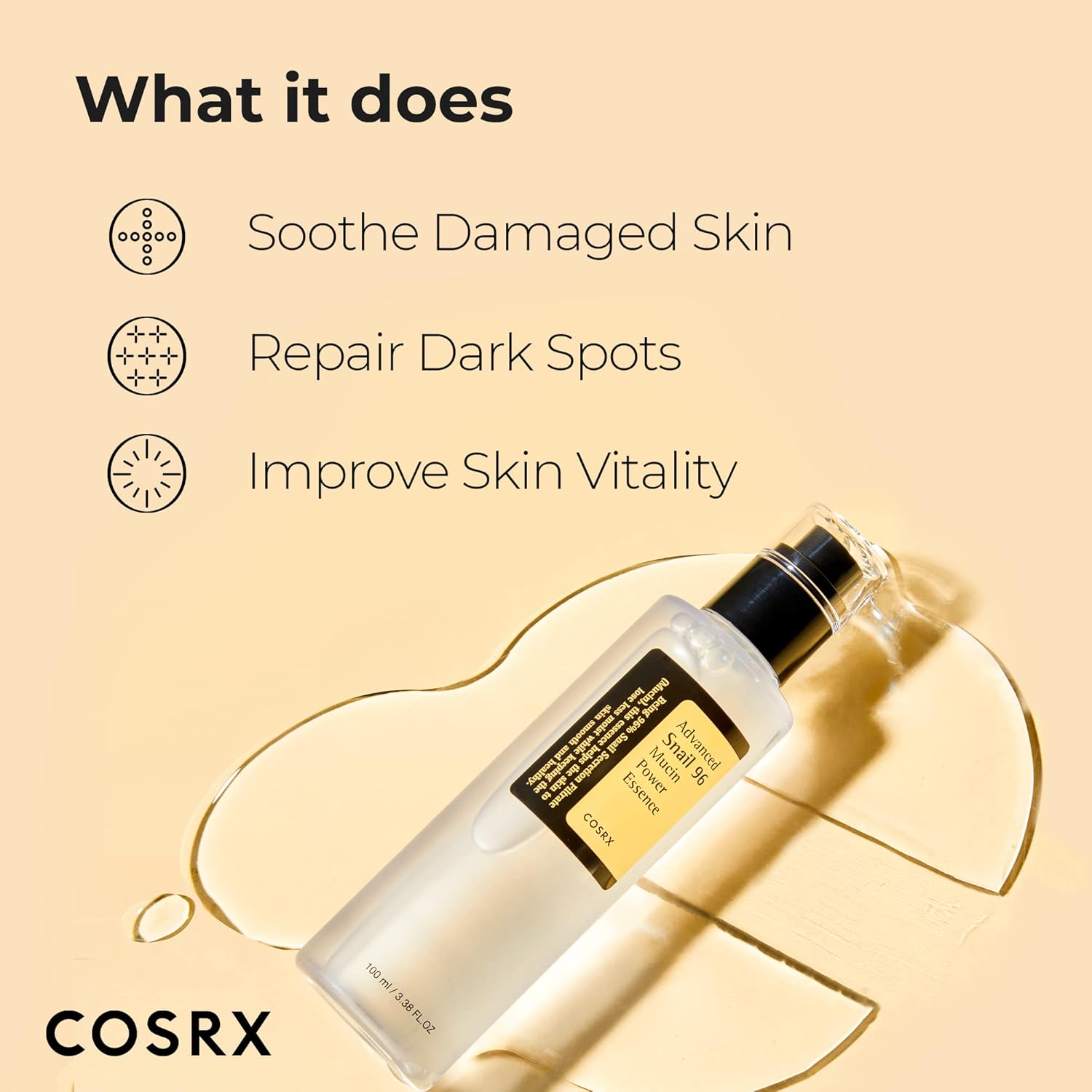 COSRX Snail Mucin 96% Power Repairing Essence 3.38 fl.oz 100ml, Korean Skin Care - Image 6