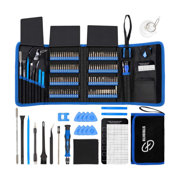 STREBITO Electronics Precision Screwdriver Sets 142-Piece with 120 Bits Magnetic Repair Tool Kit
