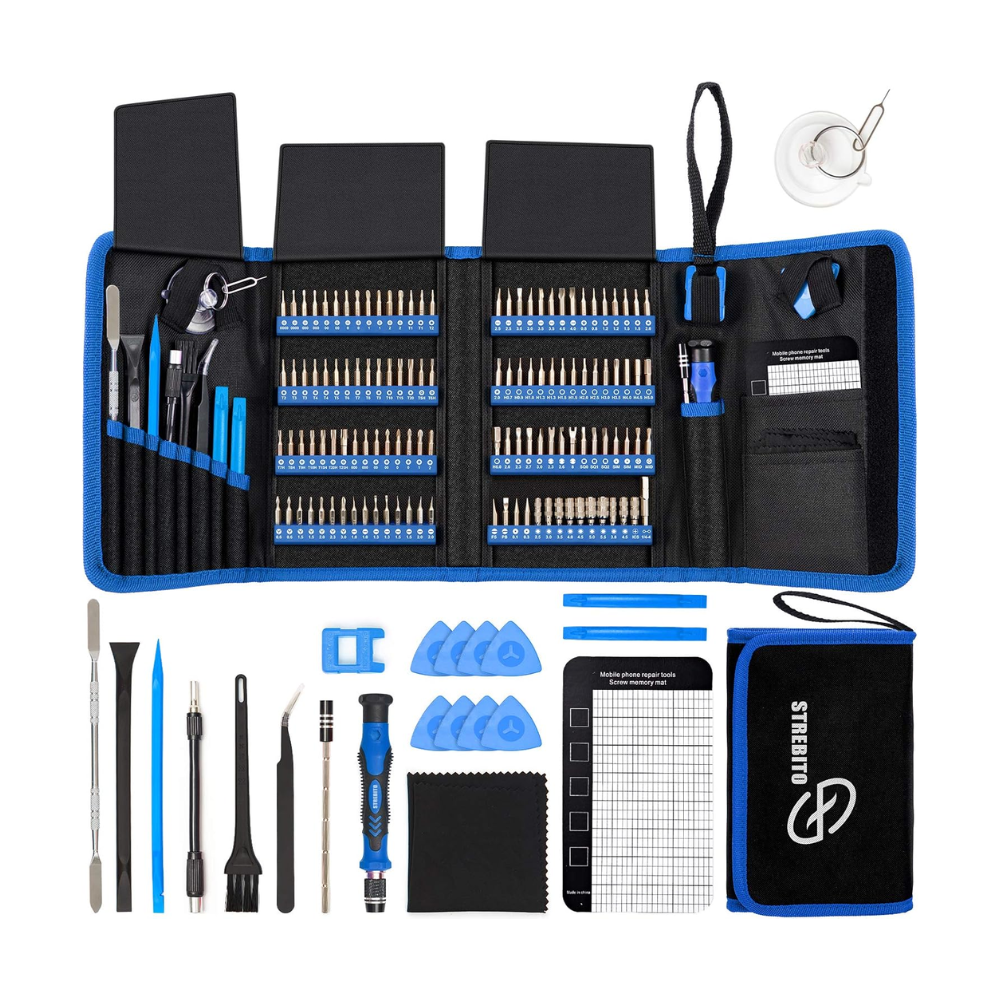 STREBITO Electronics Precision Screwdriver Sets 142-Piece with 120 Bits Magnetic Repair Tool Kit