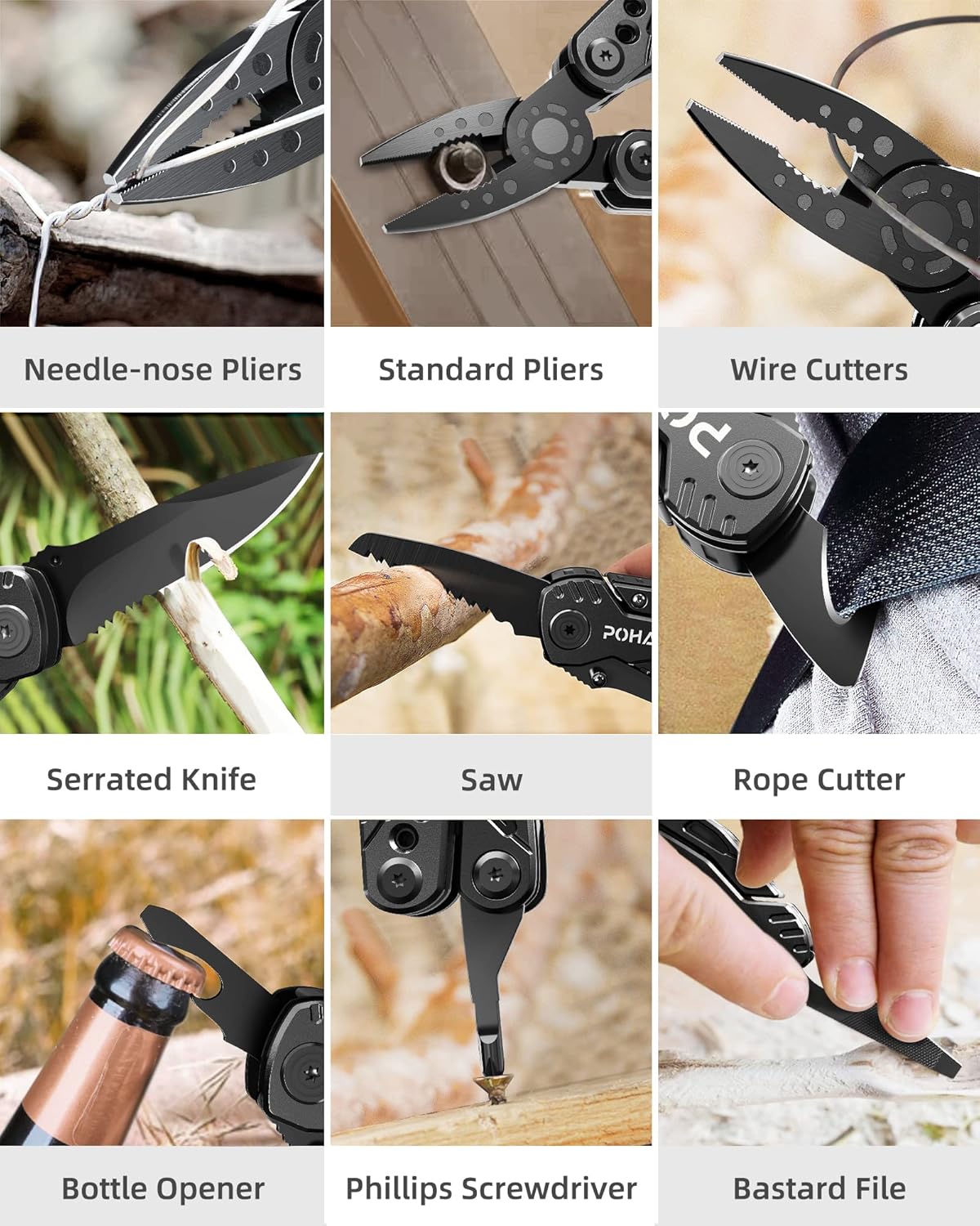 Pohaku Multitool Knife,13 in 1 - Image 2
